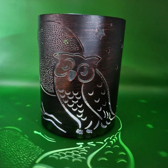 Better Homes And Gardens Other - Owl 3 Wick Candle Holder Metal Cylinder Better Homes & Gardens Bronze Brown 6 in